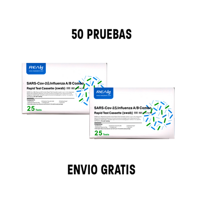 Pruebas Rápidas De Antígeno DUO Covid-19 + Influenza A/B Realy Tech