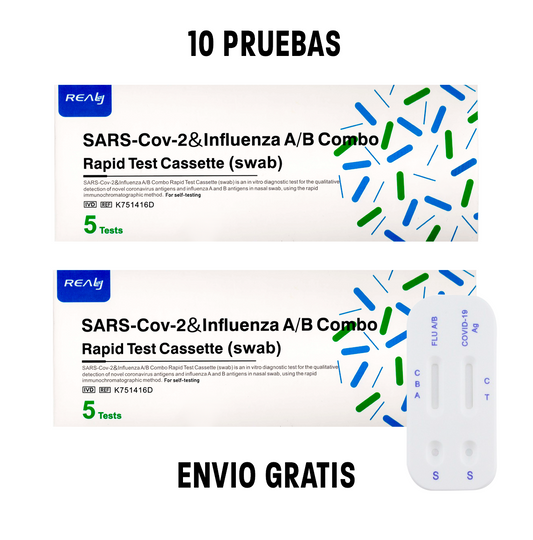 Prueba Rapida Antigenos Nasal Covid y FLU 10 Pz