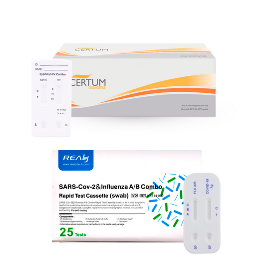Combo paquete Prueba De Vih + Sifilis + covid-19 + influenza A B