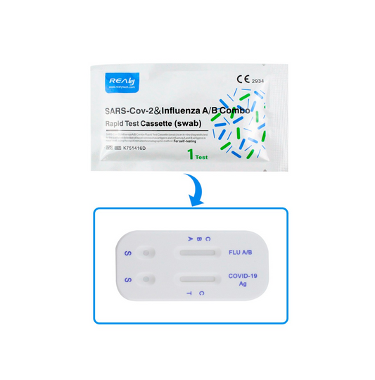 5 Pruebas Rápidas De Antígeno DUO Covid-19 + Influenza A/B Realy Tech